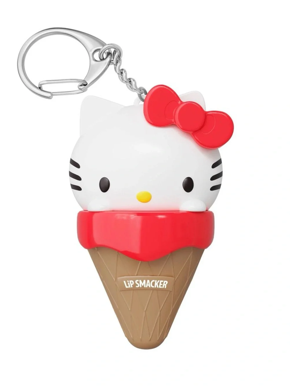Hello Kitty Lip Balm Keychain - White & Red